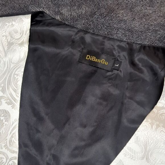 New Men's white paisley tuxedo vest size & neck tie, pocket square L - Picture 7 of 8